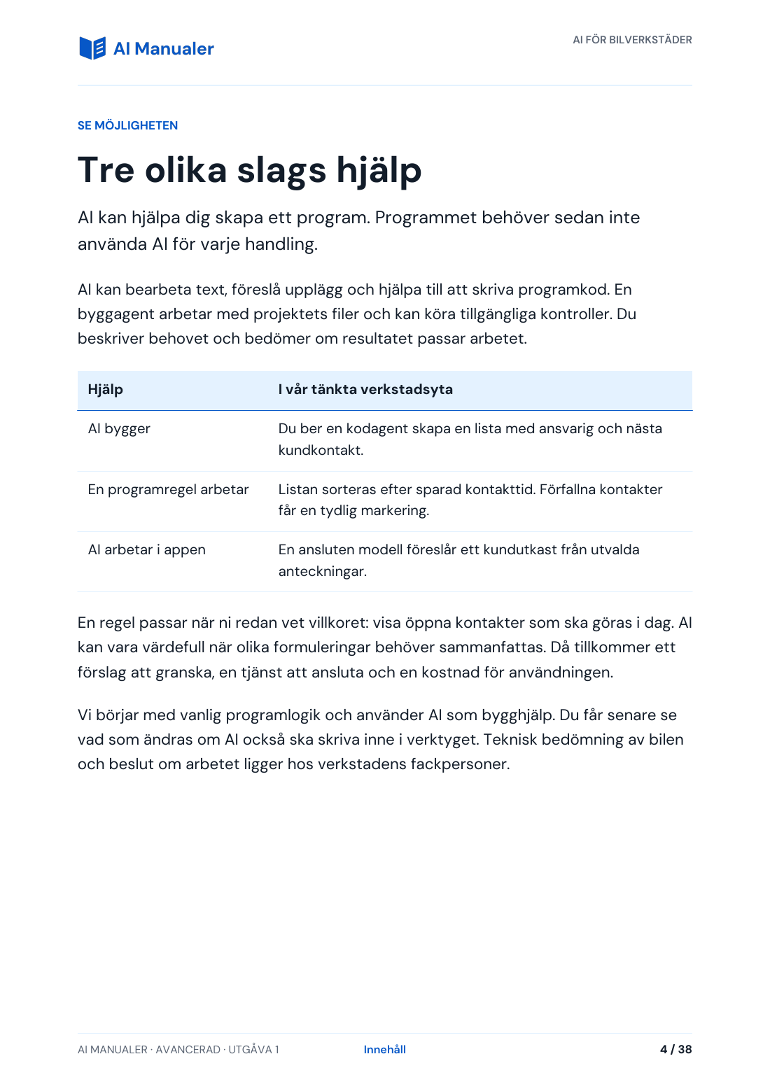 Sida 4: Tre olika slags hjälp